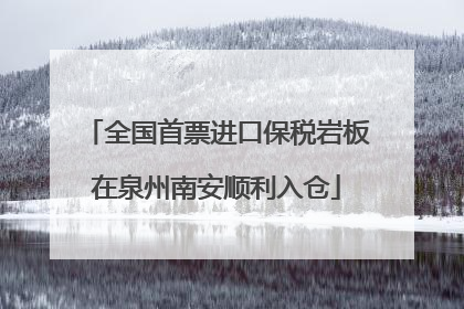 全国首票进口保税岩板在泉州南安顺利入仓