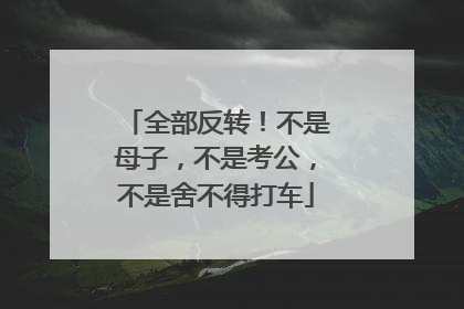 全部反转！不是母子，不是考公，不是舍不得打车