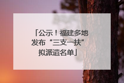 公示！福建多地发布“三支一扶”拟派遣名单