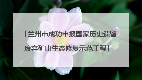 兰州市成功申报国家历史遗留废弃矿山生态修复示范工程