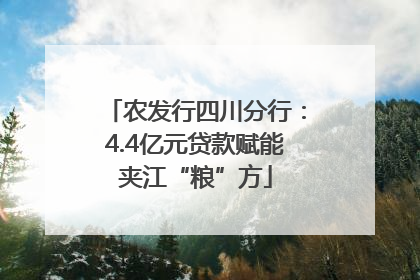 农发行四川分行：4.4亿元贷款赋能夹江“粮”方