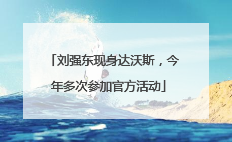 刘强东现身达沃斯，今年多次参加官方活动
