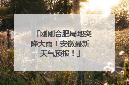 刚刚合肥局地突降大雨！安徽最新天气预报！