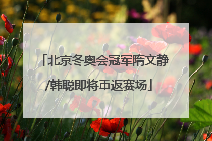 北京冬奥会冠军隋文静/韩聪即将重返赛场