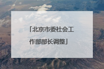 北京市委社会工作部部长调整