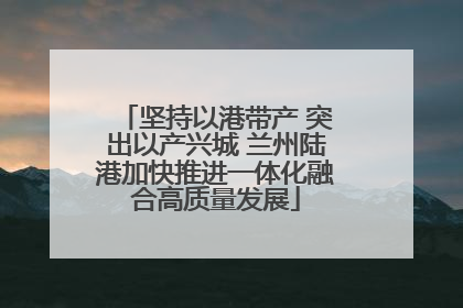 坚持以港带产 突出以产兴城 兰州陆港加快推进一体化融合高质量发展