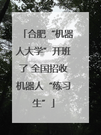 合肥“机器人大学”开班了 全国招收机器人“练习生”