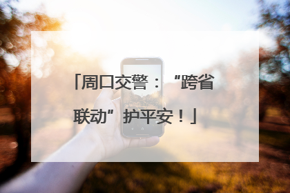 周口交警：“跨省联动”护平安！