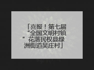 喜报！第七届“全国文明村镇”花落民权县绿洲街道吴庄村