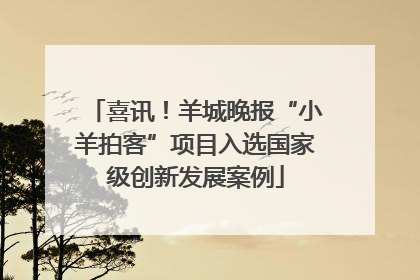 喜讯！羊城晚报“小羊拍客”项目入选国家级创新发展案例
