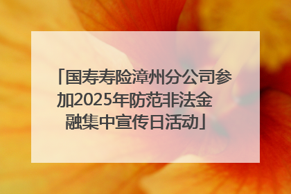 国寿寿险漳州分公司参加2025年防范非法金融集中宣传日活动