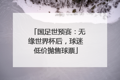 国足世预赛：无缘世界杯后，球迷低价抛售球票