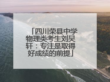 四川荣县中学物理类考生刘昊轩：专注是取得好成绩的前提
