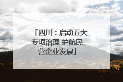 四川：启动五大专项治理 护航民营企业发展