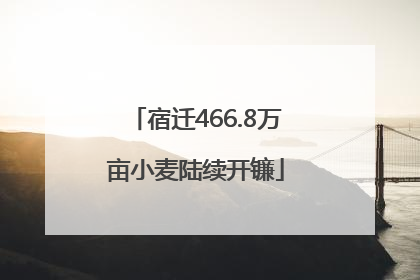宿迁466.8万亩小麦陆续开镰