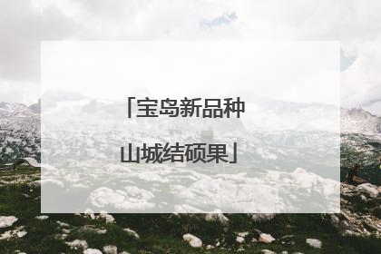 宝岛新品种 山城结硕果