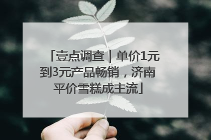 壹点调查｜单价1元到3元产品畅销，济南平价雪糕成主流