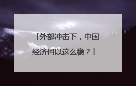 外部冲击下，中国经济何以这么稳？