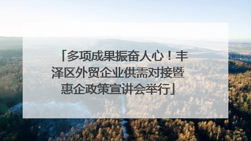 多项成果振奋人心！丰泽区外贸企业供需对接暨惠企政策宣讲会举行
