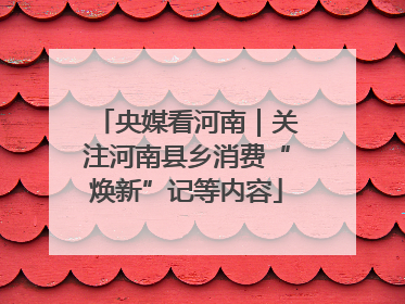 央媒看河南｜关注河南县乡消费“焕新”记等内容