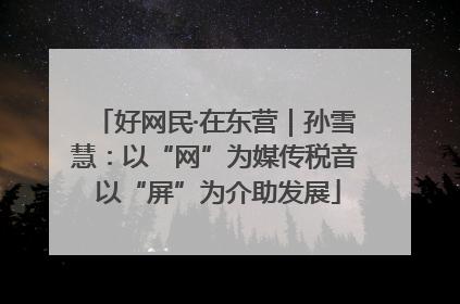 好网民·在东营｜孙雪慧：以“网”为媒传税音 以“屏”为介助发展