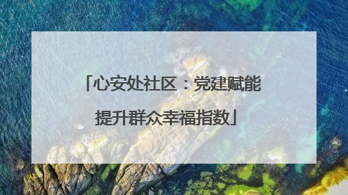 心安处社区：党建赋能 提升群众幸福指数