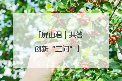 屏山君｜共答创新“三问”