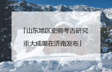 山东地区史前考古研究重大成果在济南发布