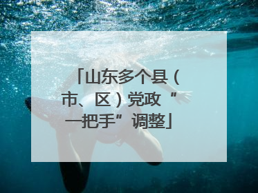 山东多个县（市、区）党政“一把手”调整