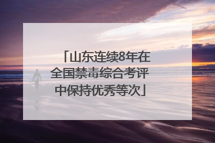 山东连续8年在全国禁毒综合考评中保持优秀等次