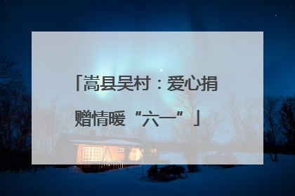 嵩县吴村：爱心捐赠情暖“六一”