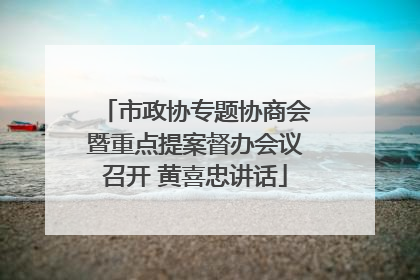 市政协专题协商会暨重点提案督办会议召开 黄喜忠讲话