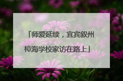 师爱延续，宜宾叙州樟海学校家访在路上