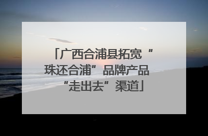 广西合浦县拓宽“珠还合浦”品牌产品“走出去”渠道