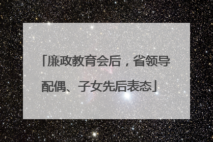 廉政教育会后，省领导配偶、子女先后表态