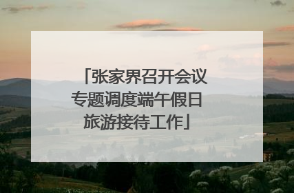 张家界召开会议专题调度端午假日旅游接待工作