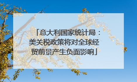 意大利国家统计局：美关税政策将对全球经贸前景产生负面影响