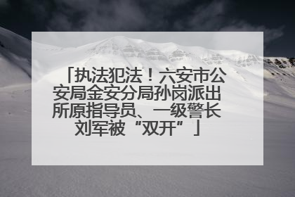 执法犯法！六安市公安局金安分局孙岗派出所原指导员、一级警长刘军被“双开”