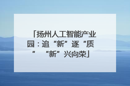 扬州人工智能产业园：追“新”逐“质” “新”兴向荣