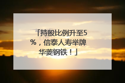 持股比例升至5%，信泰人寿举牌华菱钢铁！
