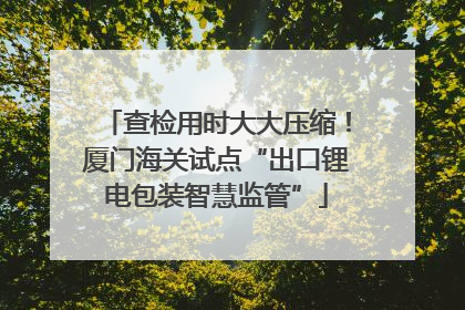 查检用时大大压缩！厦门海关试点“出口锂电包装智慧监管”