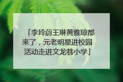 李玲蔚王琳黄雅琼都来了，元老明星进校园活动走进文龙巷小学