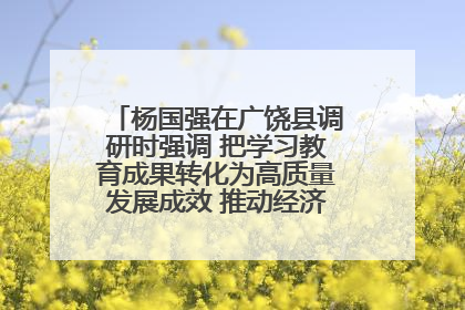 杨国强在广饶县调研时强调 把学习教育成果转化为高质量发展成效 推动经济稳健向好进中提质