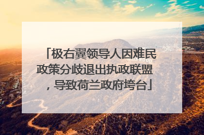 极右翼领导人因难民政策分歧退出执政联盟，导致荷兰政府垮台