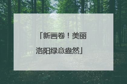 新画卷！美丽洛阳绿意盎然
