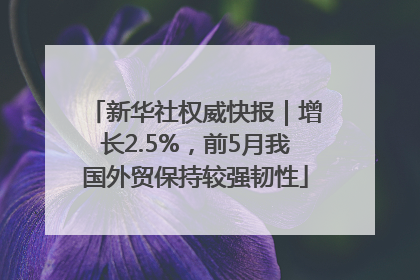 新华社权威快报｜增长2.5%，前5月我国外贸保持较强韧性