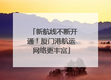 新航线不断开通！厦门港航运网络更丰富
