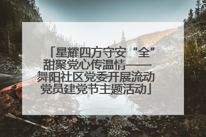 星耀四方守安“全” 甜聚党心传温情——舞阳社区党委开展流动党员建党节主题活动