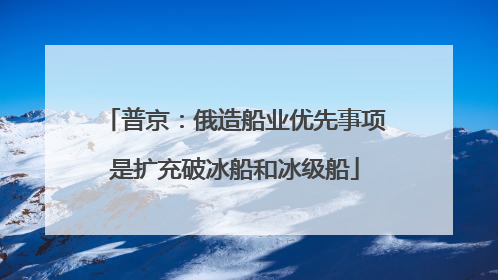 普京：俄造船业优先事项是扩充破冰船和冰级船