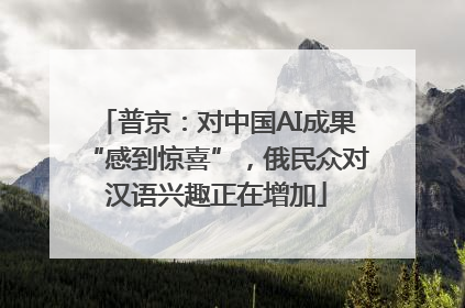 普京：对中国AI成果“感到惊喜”，俄民众对汉语兴趣正在增加